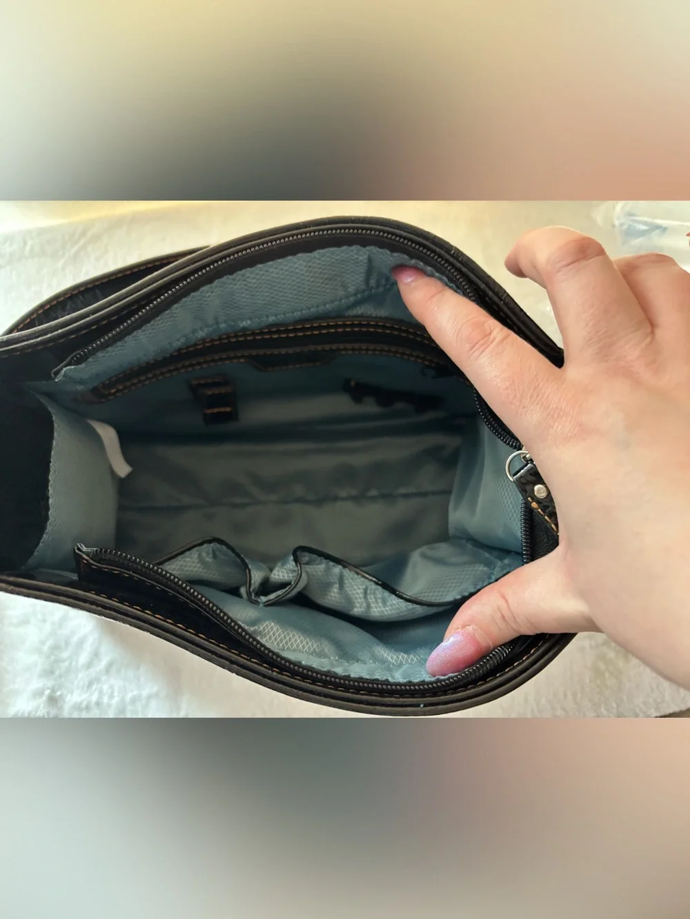 MC Patent Black Shoulder Bag with Buckle